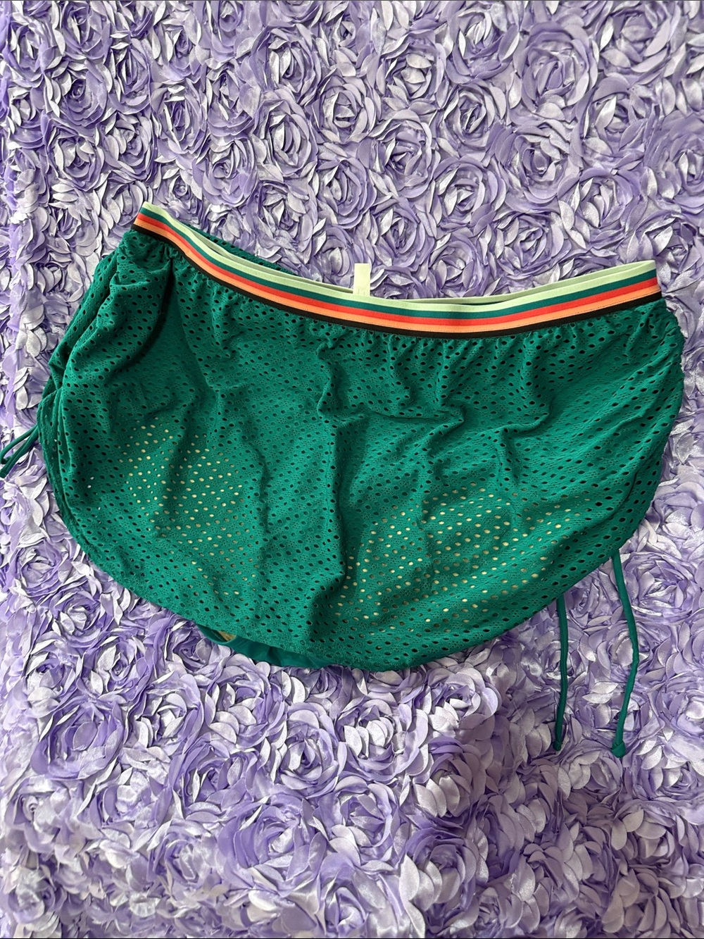 Swim by Cacique Green Mesh Swim Cover with Stripe Waistband Plus size 24